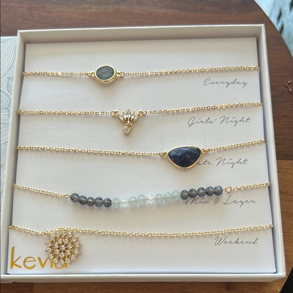 Kevia Blue Ombre Stone & Pave Necklace Set - Picture 1 of 5